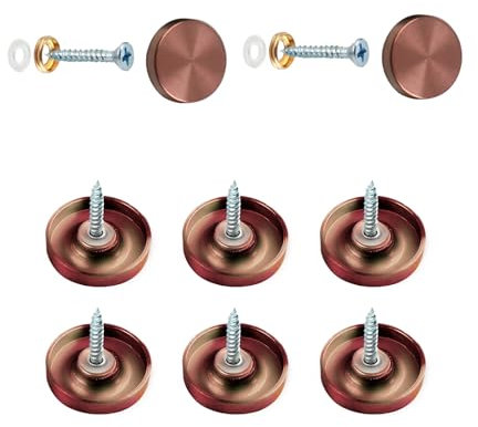 Leliafleury Lot de 8 cache-vis décoratifs en acier inoxydable or rose de 22 mm pour miroirs, plaques de bain, tables, armoires, meubles
