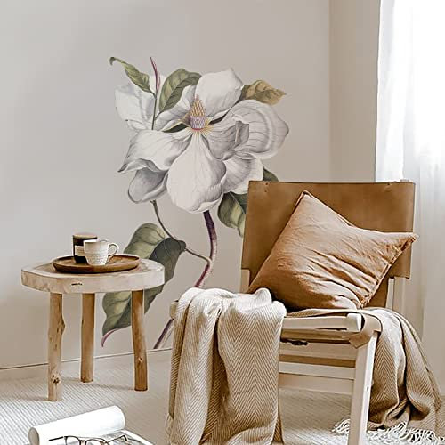 Neukids 120 * 80cm FABRIC Pfingstrose Blumen Wandaufkleber, Wandtattoo Blumen Magnolie Wandaufkleber Pflanze Schlafzimmer Wohnzimmer Kinderzimmer Wandsticker Sofa Hintergrund Wanddeko Selbstklebend