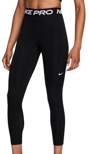 NIKE Damen W NP 365 MR 7/8 Tight Leggings, Schwarz/Weiß, L