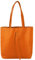 modamoda de - T253 - Ital. Henkeltasche mit Innentasche aus Leder, Farbe:Orange