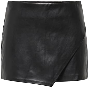 ONLY Onlmist-amili MW Faux Leath Skort CC Pnt Gonna Pantalone, Nero, M Donna