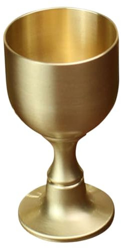 Garneck Gold Communion Chalice Goblet Offering Holy Grail Worship Church Copper Holy Cup for Church Mini Wine Glass Altar Decoration