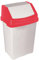 JMS we create smile Plastic Swing Lid Bins Recycle Waste Dust Bin 8/25 /50 L Home Kitchen Office (Red & White Swing Lid, 50 Litre)
