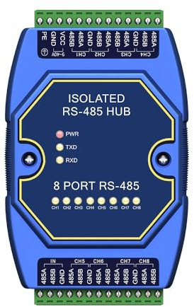 8-Wege-RS485-Repeater, Industriequalität, E810-R18, Stromsignalisolierung, ESD-Schutz, DC 8-28 V, Schienenmontage, hohe Geschwindigkeit