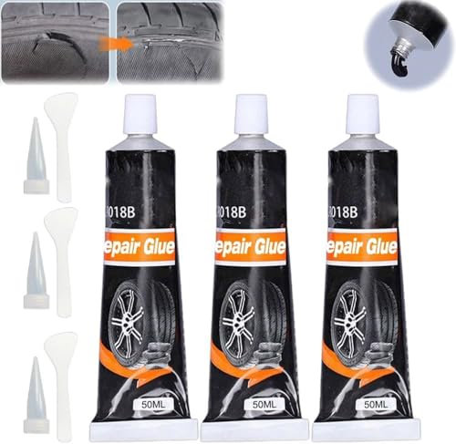 Waterproof & High Temperature Resistant Tire Repair Glue, Rubber Strong Adhesive Tire Sidewall Repair or Tire Leakage Kit, Quick-Drying Super Glue for Bikes, Cars (3pcs)