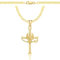 AMAR OPRAVA Gold Damen/Herren Kette mit einem 925/585 Kreuz, original polnischer patriotischer adler, Breite 3,8 mm, Goldkette- Halskette, kreuz kette gold 585, 45 cm