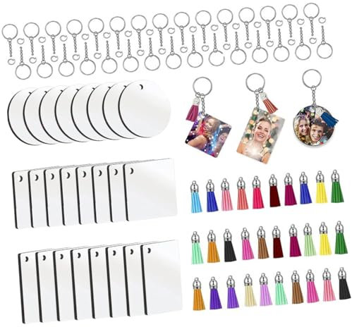 WESIEVYA 30ensembles Porte-clés Pour Sublimation Accessoires Personnalisables Pour Tags De Décorations Et Souvenirs
