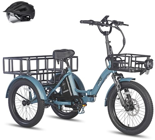 Fafrees F20 Mate E Bike hopfällbar trehjuling för vuxna, 18,2 Ah [officiell] E-Bike 20 tum 180 kg, elektrisk trehjuling för vuxna, Fatbike 48 V, 3-hjulig elcykel 65 N.m