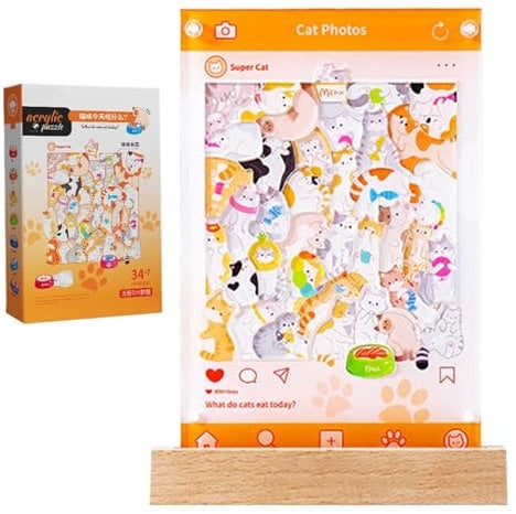 Acrylic Puzzle,Kids' Puzzles Night Light Preschool Educational Toy | Glowing Kids Puzzles Night Light, Fun Challenging Jigsaw Puzzles, Creative Acrylic Puzzle Game Night Light for Home, Girls