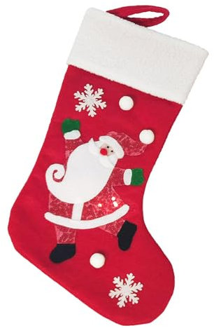 Fulenyi Nikolausstrumpf, Weihnachtsstrumpf, Nikolausstiefel zum Befüllen & Aufhängen, Nikolaussocke Weihnachtsdekoration für Kamin, Weihnachtsbaum, Wand, Treppe