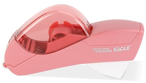Eagle Tape-Dispenser Halbautomatischer Klebebandspender, 12mm - 19mm Rollenbreite ink 2 Rollen handlich - praktisch - präzise (Dunkelrosa)