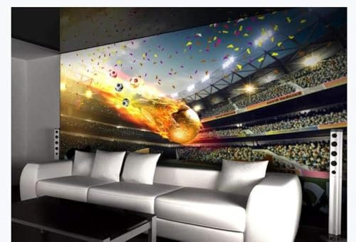 Football Stadium Football 3D Wallpaper Office Living Room Sofa Bedroom TV Background Wall Decoration-200cm×140cm