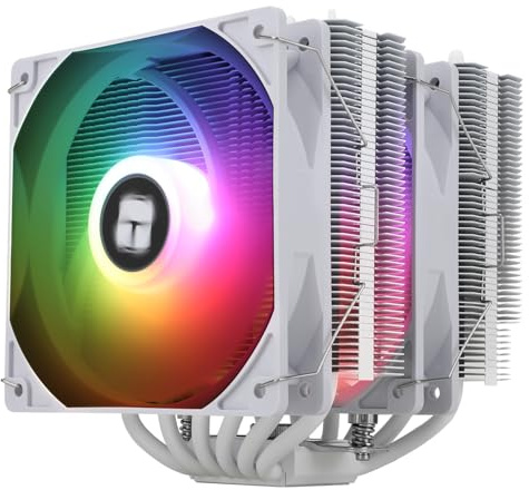 TR-Peerless Assassin 120 SE White ARGB CPU Cooler, 6 Heat Pipes AGHP Technology, Dual Towers and Dual PWM Fans, 155mm High, Computer CPU Cooling for AMD:AM4 AM5/Intel LGA 1700/1150/1151/1200
