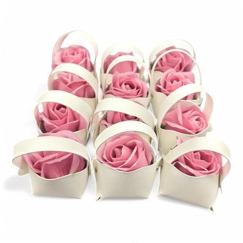 oggettando SET 12 Segnaposto Rosa di sapone profumata Matrimonio, Nascita, Battesimo, Comunione, Laurea, Cresima, 18, 25 e 50 anni, Anniversari e Compleanni (Rosa Antico)