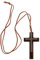 Kreuz Halskette für Herren, Kreuz Anhänger, Naturholz Gebetskette mit Medaille Kreuz Jesus Christus Heiliger Benedikt, für katholische Christen Religiöse Kommunion