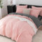 YASMENG Doppelte Muslin Bettwäsche 220x240 Rosa Grau Bettwäsche Muslin 100% Baumwolle Bettwäsche Weich Atmungsaktiv Kuschelige Bettwäsche 3 Teilig mit Reißverschluss und 2 Kissenbezüge 80x80 cm