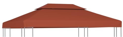 Générique Toile supérieure Double de belvédère 310 g/m² 4x3 m Terre Cuite, Vie en extérieur, Structures extérieures, Accessoires pour auvents & abris, Bâches de auvents & abris, Brun (Poids 5.1KG)