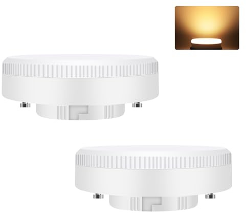 GBLY 2 Stück GX53 LED Leuchtmittel 74x25mm Ultra Flach Warmweiß 3000K | Blinkfrei 5W Lampe Birne Ersetzt 50W Halogen Unterbauleuchte 230V Nicht Dimmbar