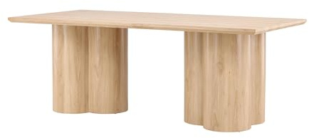 FURNLUX Esstisch, Beige, 210 x 100 x 77 cm, 137 kg, MDF-Holz, Montage erforderlich, Rechteckig, Montageanleitung verfügbar