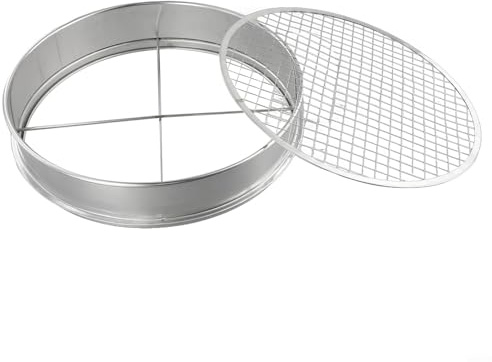 Set di setacci per terriccio in acciaio inox con 5 maglie intercambiabili da 3-12 mm, 30 cm, setaccio rotondo da giardino per invasare bonsai e rimuovere le erbacce dalla terra
