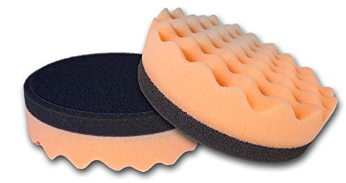 Brestol Polierscheibe fest gewaffelt 2er Set 150 x 45 mm - Klett-Polierscheibe Klettpolierscheibe Polierhaube Polierpad Polierteller Polierschwamm