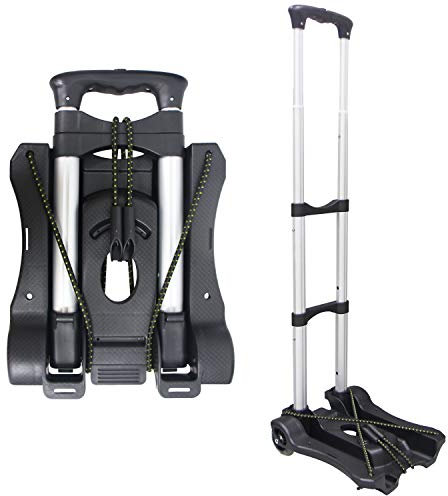 Sutekus Diable Pliable léger et Portable, Chariot pour école, Voyages, Bureau et déménagements, 50 kg, Noir