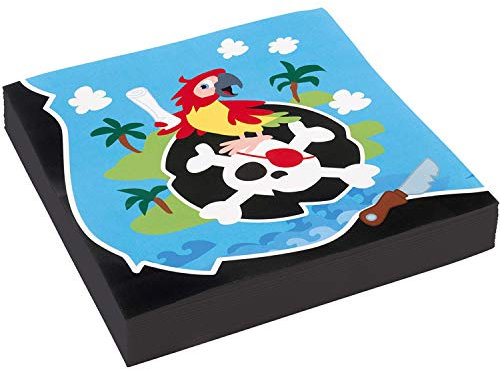 20 Servietten * Little Pirates * für Kindergeburtstag und Motto-Party | Piratenschiff Kinderpiraten Pirat Seeräuber Freibeuter Schatzsuche Kinder Geburtstag Mottoparty Napkins Einweg Totenkopf