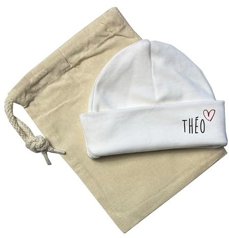 DSTNY Bonnet Naissance pour Bébé, avec Son prénom à Personnaliser