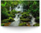 BilderKing Wandbild Wasserfall Regenwald - 120cm x 80cm Leinwand auf Fertigrahmen + Aufhänger