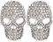 Pssopp Brosche Totenkopf Strass Schmuckrausch Brosche 2 Stück Brosche Dekoration Kleidernadel, Dekorationszubehör, 1,5 X 1 inch