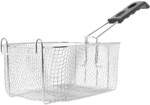 Housoutil Stainless Strainer Commercial Deep Fryer Turkey Deep Fryer Chip Fryer Basket Kitchen Frying Strainers Basket Mini Fries Basket Deep Fryer Basket Fry Pan Frying Tool Nets
