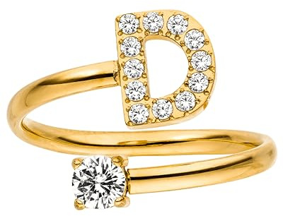 Purelei Buchstaben Ring – Damenring aus langlebigem Edelstahl – Wasserfeste Ringe – Verstellbare Ringe von Größe 50 bis 60 – Modeschmuck für deinen individuellen Look
