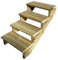 Vinuovo- Berlin - Gartentreppe Holz 4 Stufen - H 71 cm - OHNE Setzstufen, Breite 60 cm - Bausatz-Treppe aus kesseldruckimprägniertem Holz. Für Garten, Balkon und Terrasse.