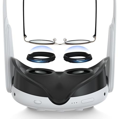 Hibloks Glasses Spacer for Oculus Quest 3, Prevent Myopia Glasses And VR Lenses From Scratching Each Other. VR Lens Protection Accessories With Magnetic Frame And Silicone Anti-Scratch Ring