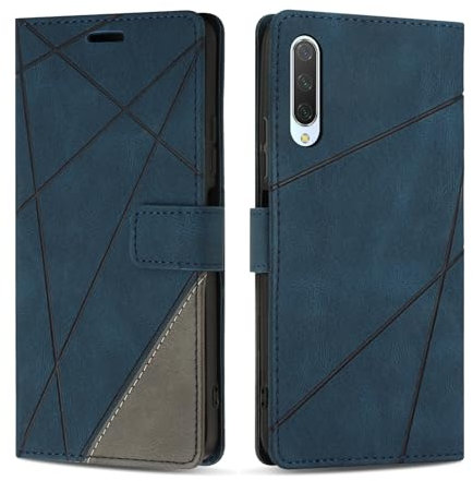 SONWO Coque pour Xiaomi MI 9 Lite, Protection Housse Etui en Cuir PU Portefeuille avec Emplacements Cartes et Fonction Support pour Xiaomi MI 9 Lite, Bleu