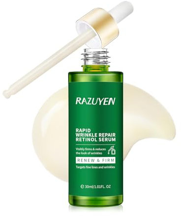RAZUYEN Retinol Serum mit Vitamin E und Peptide, Anti Aging Serum für reife und müde Haut, Anti Falten, 30 ml