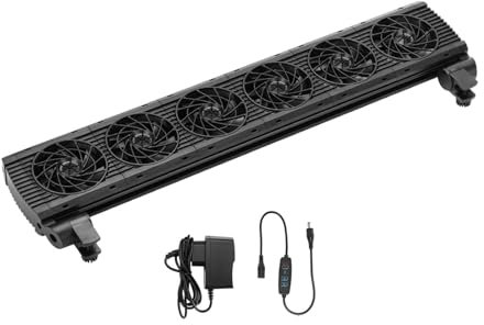 Baoblaze Aquarium-Kühler, Hydrokultur-Kühler, Heimtierbedarf, Aquarium-Winkelverstellbarer Fischtank-Lüfter für Salz-/Süßwasser, 6