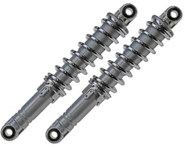 Stoßdämpfer Satz 310mm Grau/Chrom – Verstellbar, passend für Simson Schwalbe, Star, Habicht, Sperber, Hercules, Zündapp, Puch, Kreidler, Honda Dax, Yamaha DT50