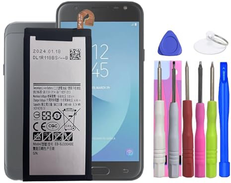 MUKUZI Batterie compatible avec Galaxy J3 2017/Galaxy J3 Pro (2017) SM-J330 téléphone portable (remplacement pour EB-BJ330ABE)
