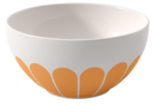 Villeroy & Boch - Porzellan Schälchen, Fleur soleil Müslischale gelb, Spülmaschinenfest, Mikrowellensicher, Schale für Müsli, Joghurt & Snacks, Bowl, Kleine Schüssel Orange, Müslischale Blumenmuster