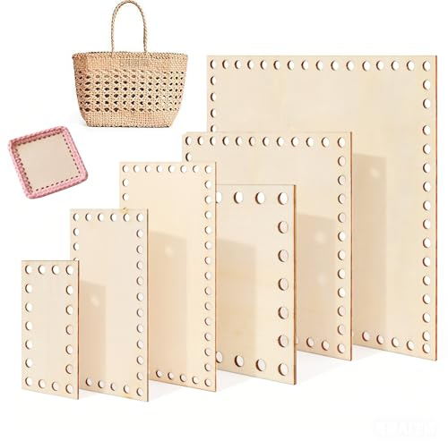 6 Stück Korbboden Holzboden zum Häkeln | Naturholz Korbboden, Quadrat Holzboden zum Häkeln für DIY Handtasche Korb, Kunsthandwerk, Heimdekoration
