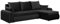 FORNIRO 24 Forli Ecksofa mit Schlaffunktion und Bettkasten – Couch L-Form 232 x 143 x 80 cm in Schwarz, Basic Stoff, modernes Sofa mit Stauraum und komfortabler Liegefläche