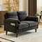 Bonnlo Sofa 2 Sitzer klein, 125cm Couch mini, Kleine Stoffcouch mit weichen Armlehnen, Kleines Sofa für Büro, Wohnzimmer, Schlafzimmer und Arbeitszimmer,Einfache Montage, Leinen (Dunkelgrau)