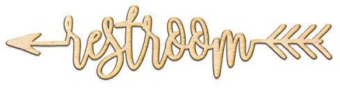 Woodums WC Pfeil Links Holz Schild Home Decor Art Wand Hängen Rustikal Rustikal 24 Wide x 5 Tall - Left Unfinished