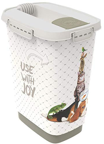 Rotho, Cody, Animal feed container 10 l, Plastic (PP) BPA anthracite/white, 10l (24,3 x 17,9 x 32,2 cm)