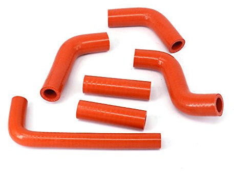 An Xin Kit de mangueras de radiador de silicona reforzada naranja, 5 mm de grosor, -60 - 260 grados, se adapta a 400/450/525 EXC 02-06 - 1 juego
