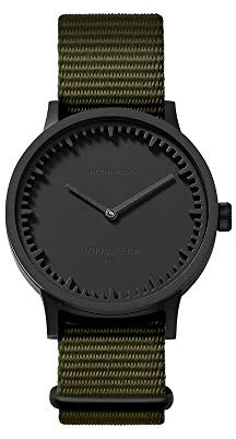 LEFF amsterdam - T32 - Armbanduhr - Schwarzes Gehäuse - Grünes Nylon Armband - Ø 32mm - Quarzuhrwerk
