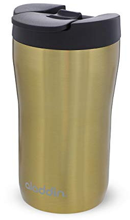 Aladdin Latte Leak-Lock Stainless Steel Mug 0.25L Gold – Leak-Lock Technology - Leakproof - Double Wall Vacuum Stainless Steel Cup - Fits most coffee machines - BPA-Free Travel Mug -Dishwasher Safe