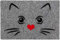 Betz Fußmatte Fußabstreifer Schmutzfangmatte Katze mit Herzmund Farbe grau Größe 40x60cm