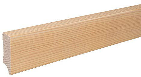 REESE Sockelleiste aus Holz | FICHTE | Massivholz-Fußleisten für Laminat Vinyl Parkettt | Leipziger Profil | 60mm | Fichte natur lackiert